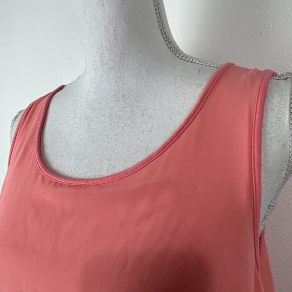 Vince Camuto Blouse Women Medium Pink Sleeveless Tiered Tank Top - Picture 6 of 11